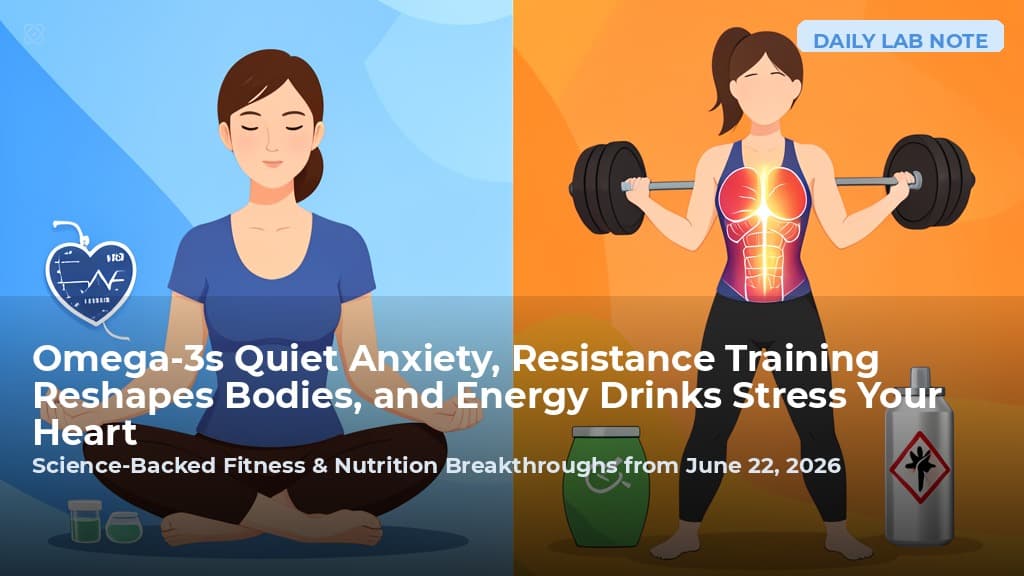 Omega-3s Quiet Anxiety, Resistance Training Reshapes Bodies, and Energy Drinks Stress Your Heart