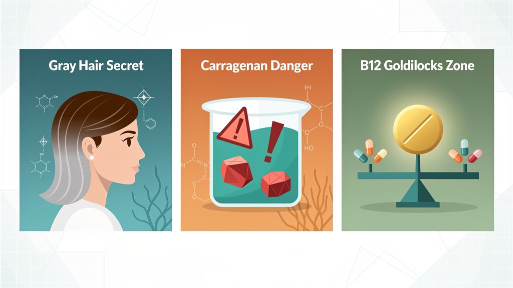 Gray Hair Secret, Carrageenan Danger, and the B12 Goldilocks Zone